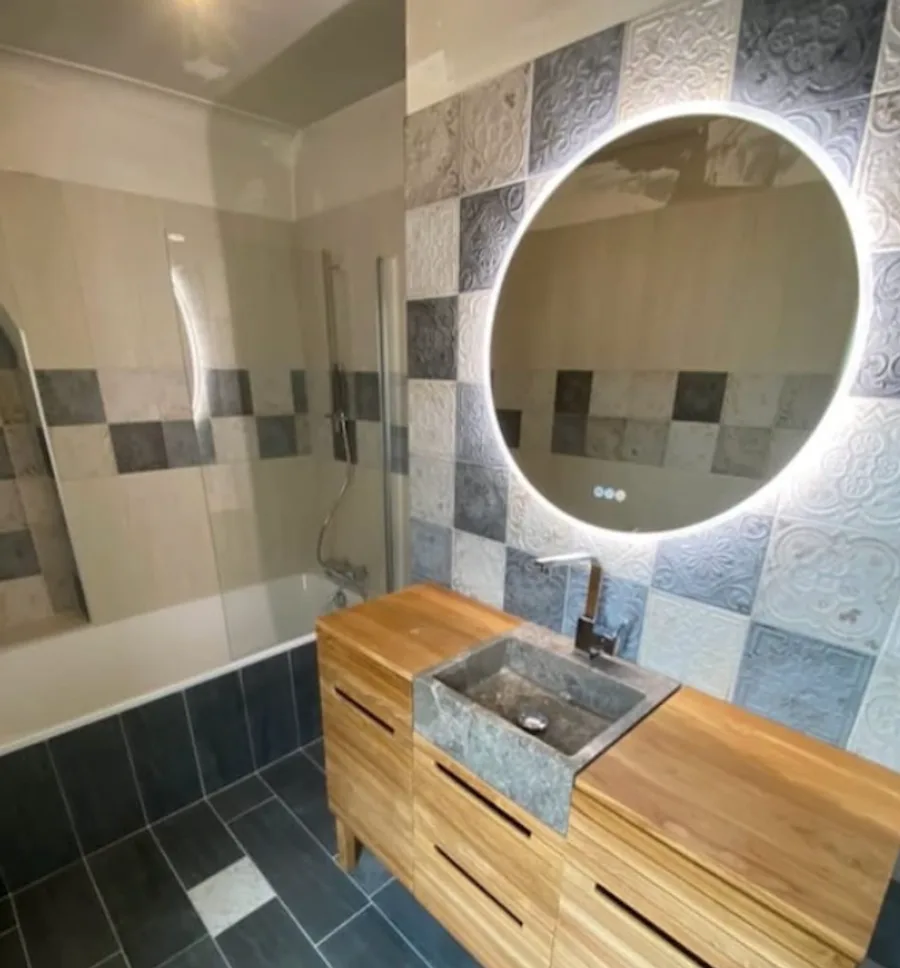 Pose robinetterie design et vasque